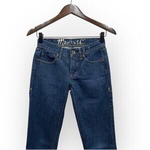 Madewell Super Low Rise Slim Cropped Jeans with Side Zip in Dark Wash size 24
